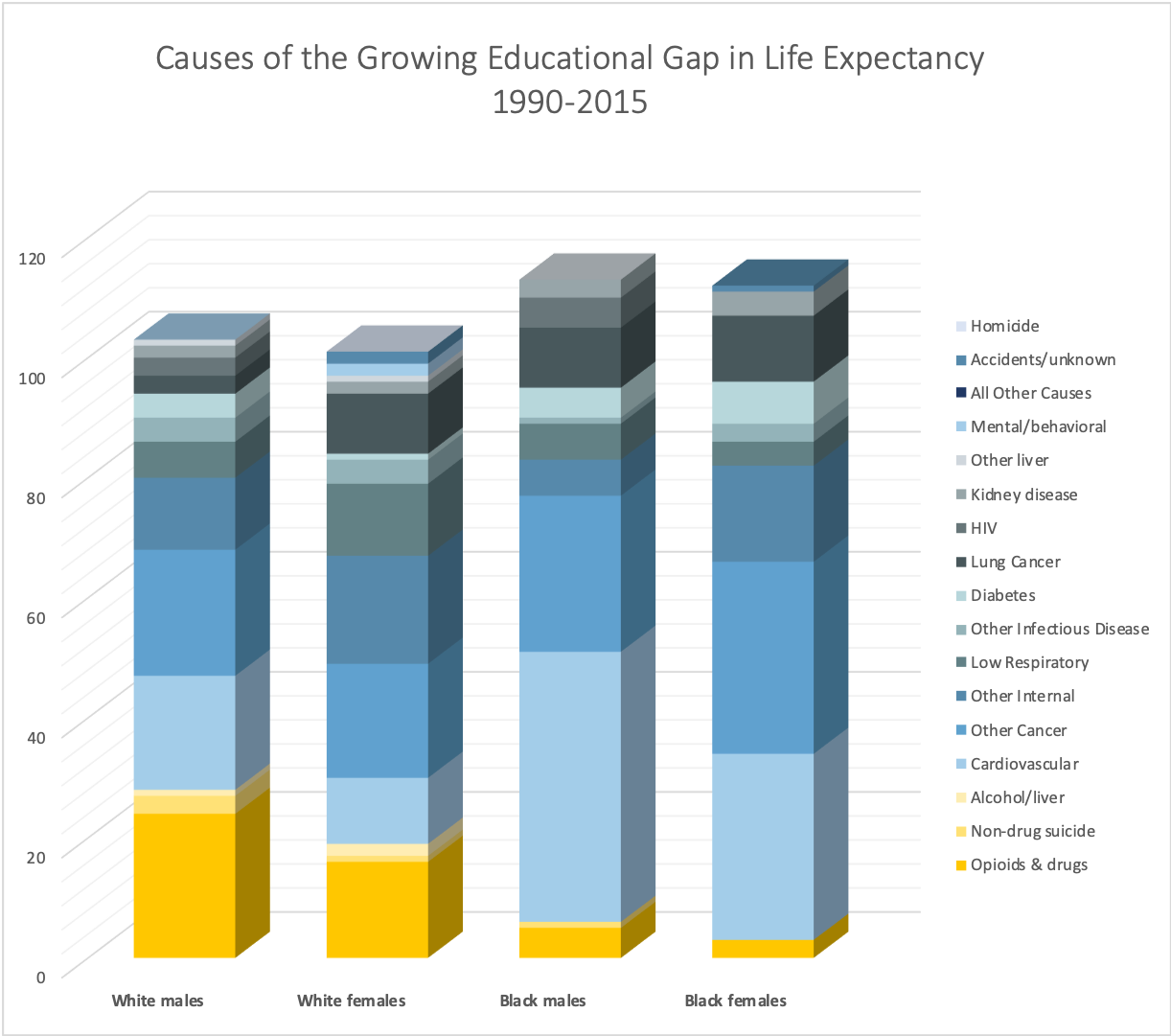Causes of the Growing Educational Gap in Life Expectancy
