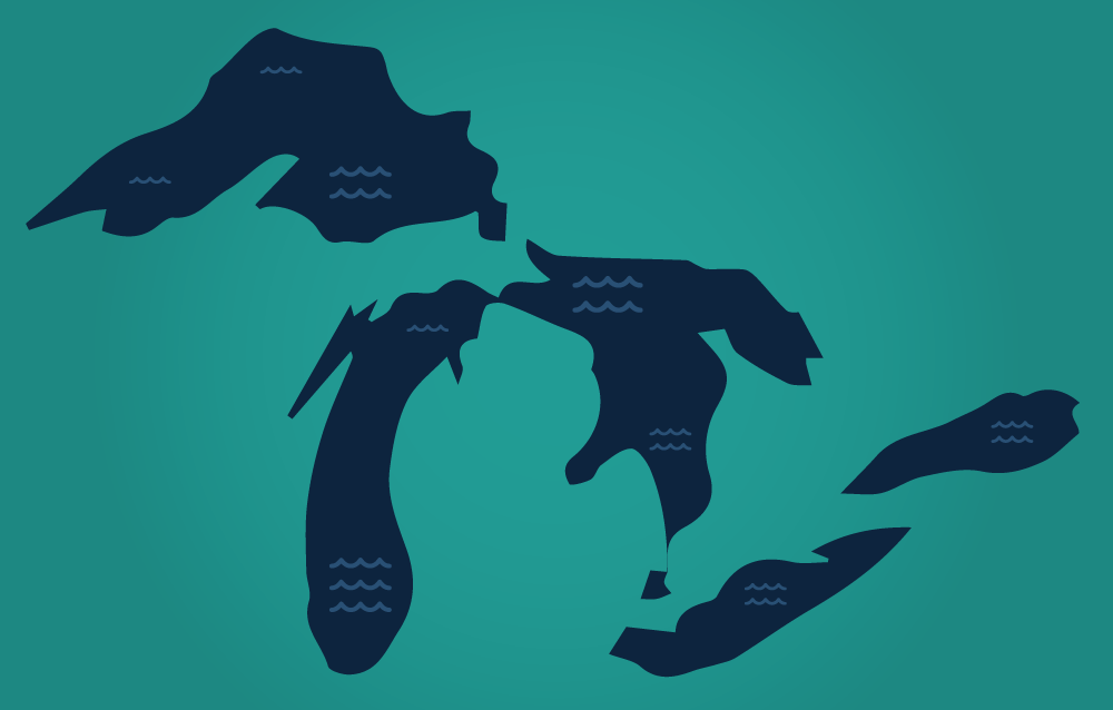 Illustration of the Great Lakes.