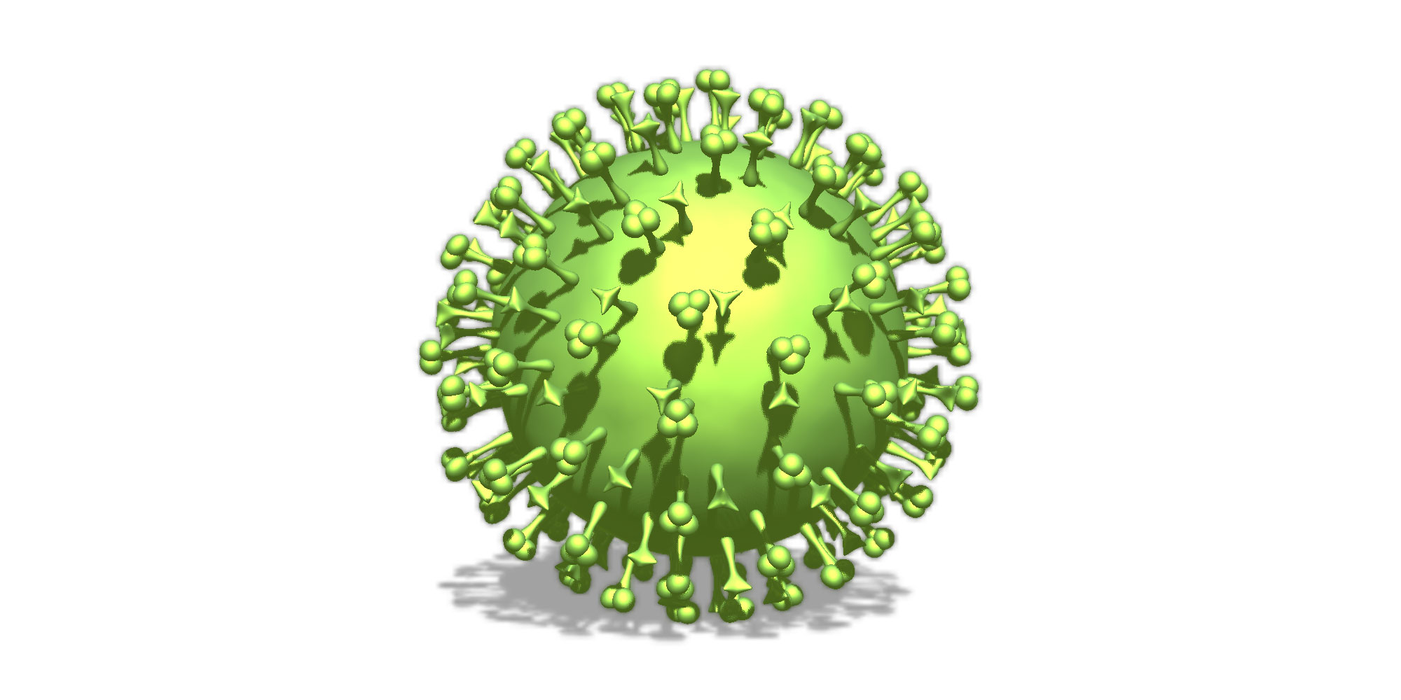 3D model of the flu virus. Stock image.