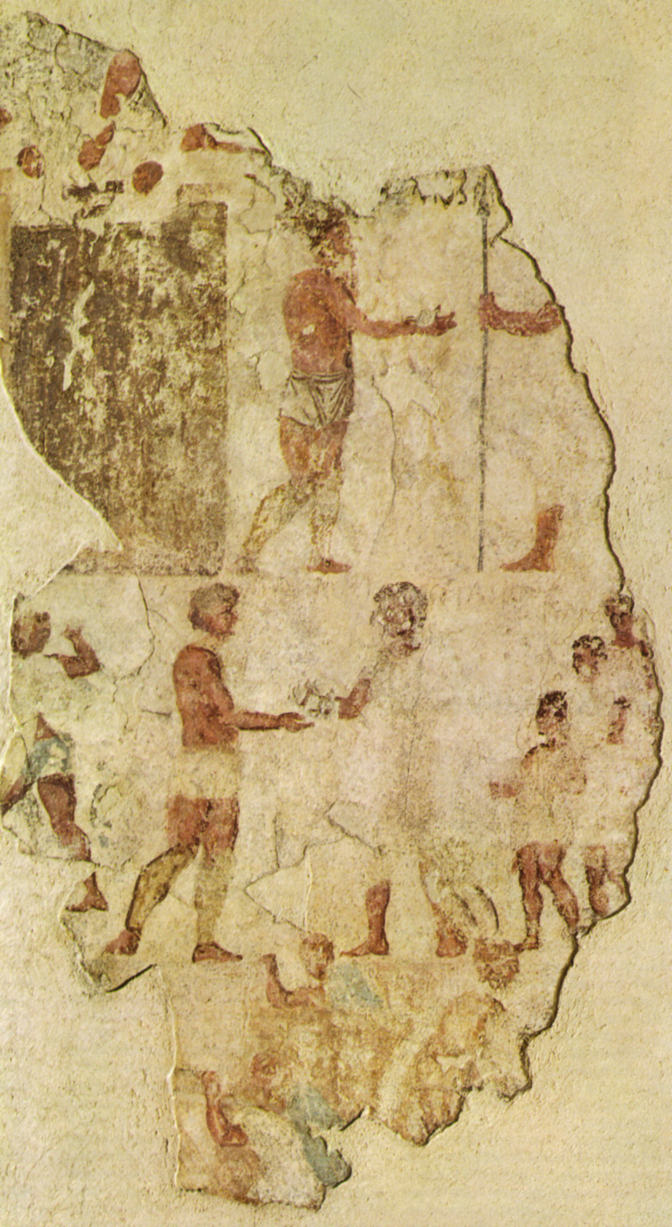 An ancient Roman fresco from the Necropolis of Esquilino, dated c. 300-280 BC, depicts a handshake between a Roman and a non-Roman Image credit: Public domain, Wikimedia Commons