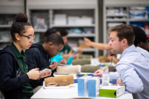 Cass Tech students pair up with U-M counterparts. Image credit: Michigan Photography