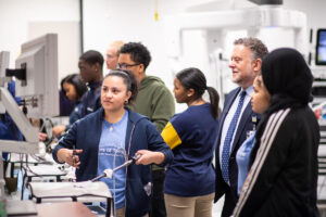 Working with robotics. Image credit: Michigan Photography