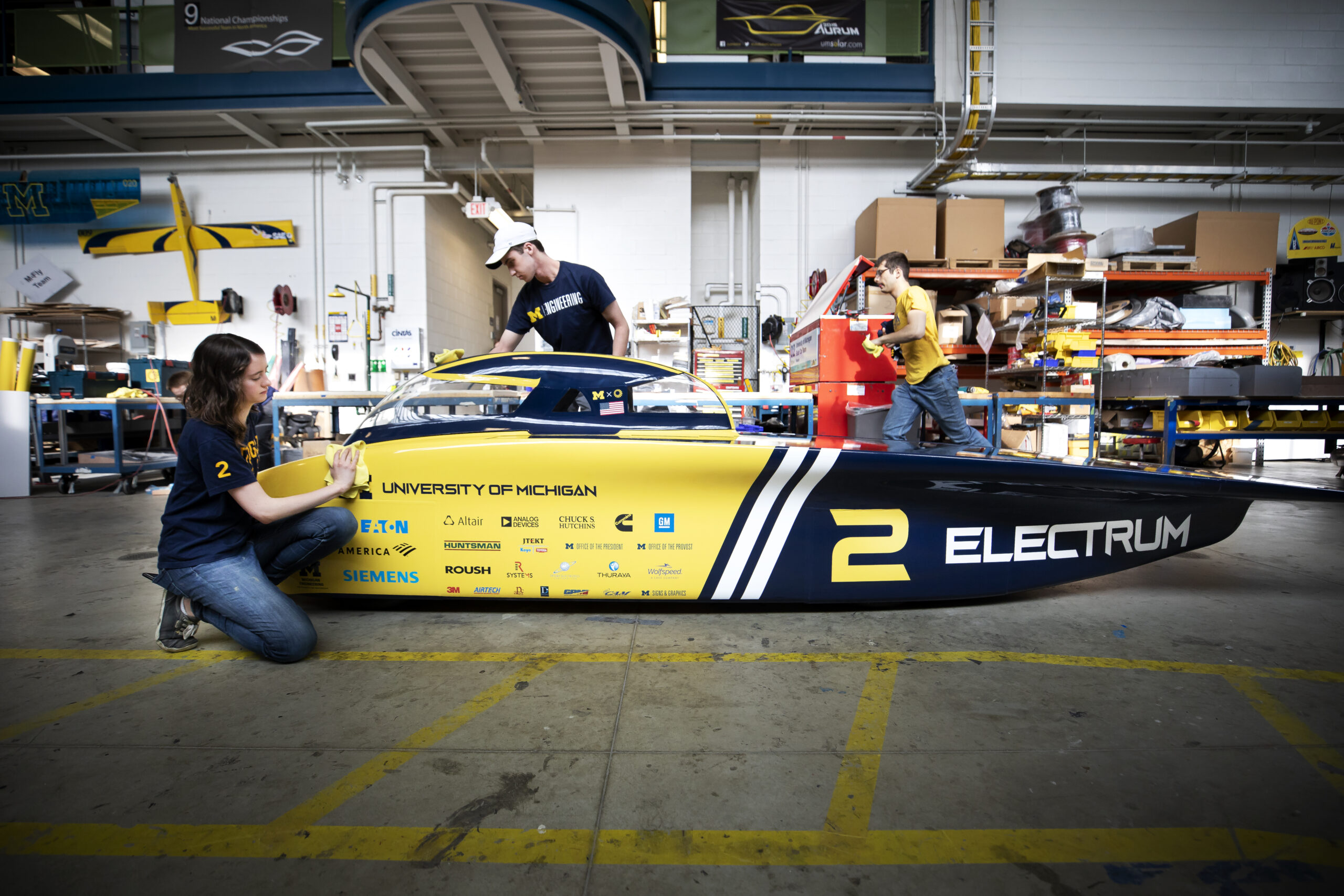 U-M's new solar car, “Electrum”. Image credit: Joseph Xu, Michigan Engineering