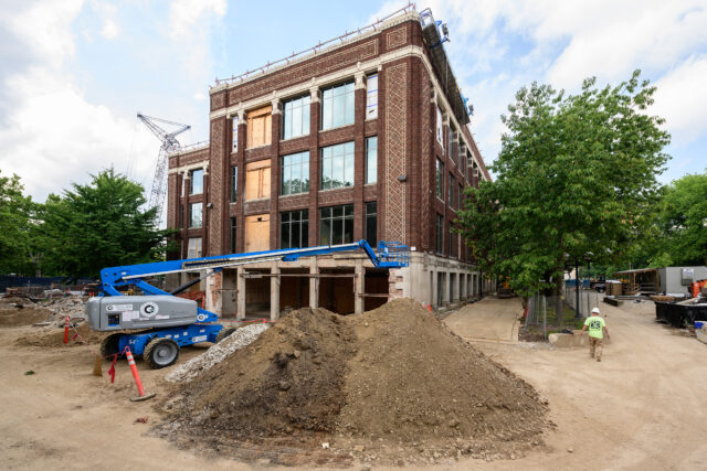Construction at the Edward Henry Kraus Building renovation and addition.