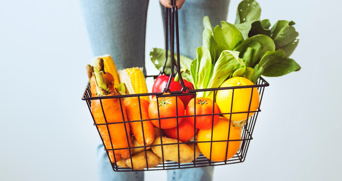 grocery basket stock image.