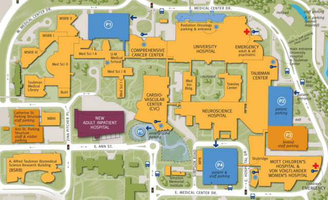 Map showing location of new hospital.