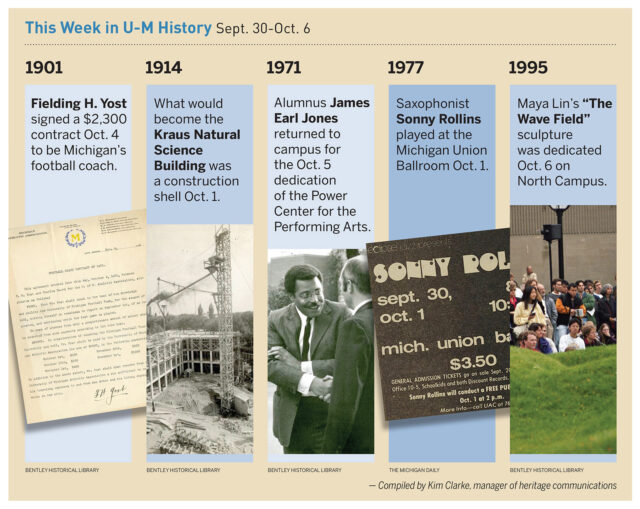 Composite photos of events in U-M history