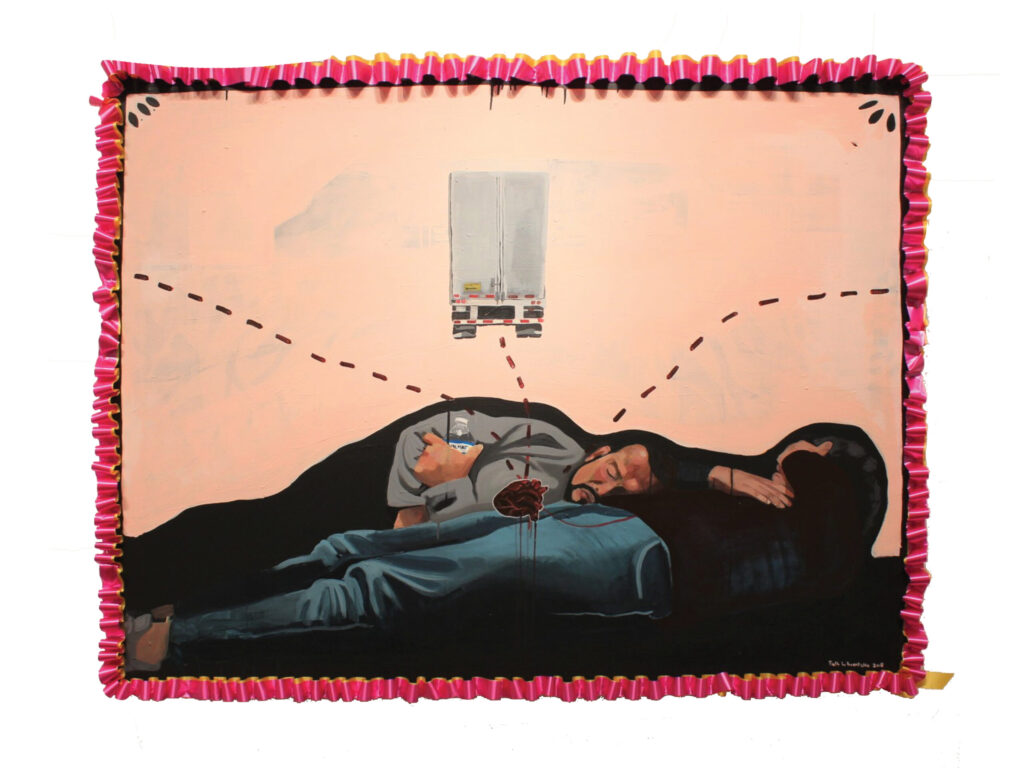 "Yo Tengo Nombre" by Ruth Leonela Buentello (acrylic on canvas, 2018) will be featured in "Yo Tengo Nombre" [I Have a Name], an exhibition presented by the University of Michigan Institute for the Humanities Sept. 19–Oct. 2.