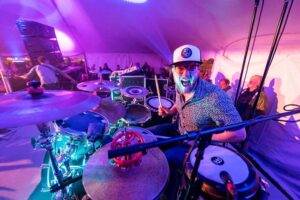Fritz McGirr, BMus ’10, is the drummer for the band Scythian. (Image courtesy of McGirr.)