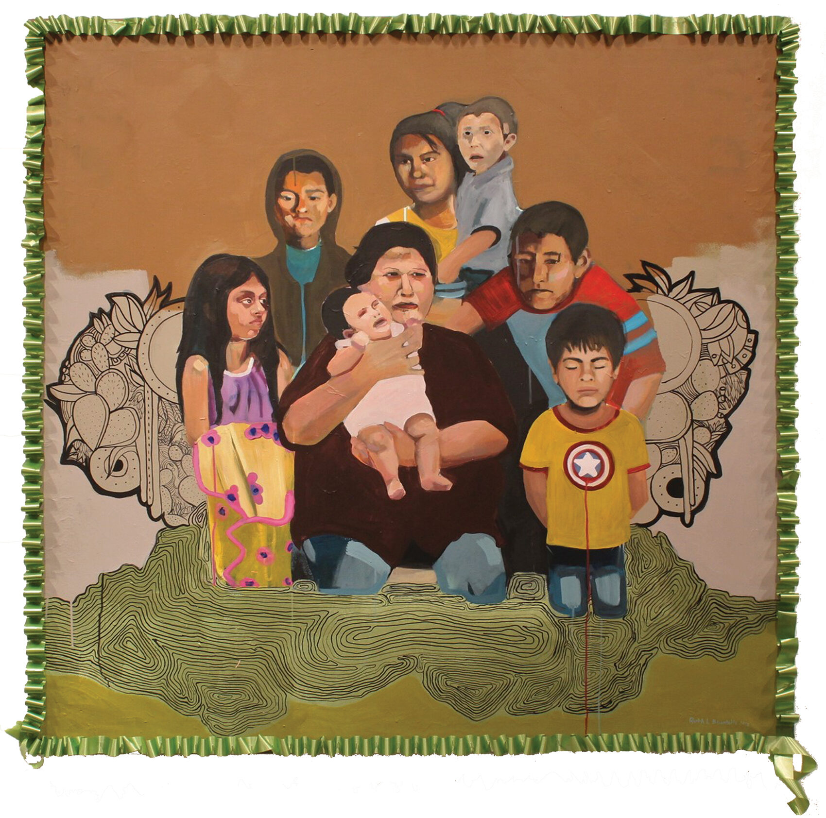 "Desaparecidos" by Ruth Leonela Buentello (acrylic on canvas).