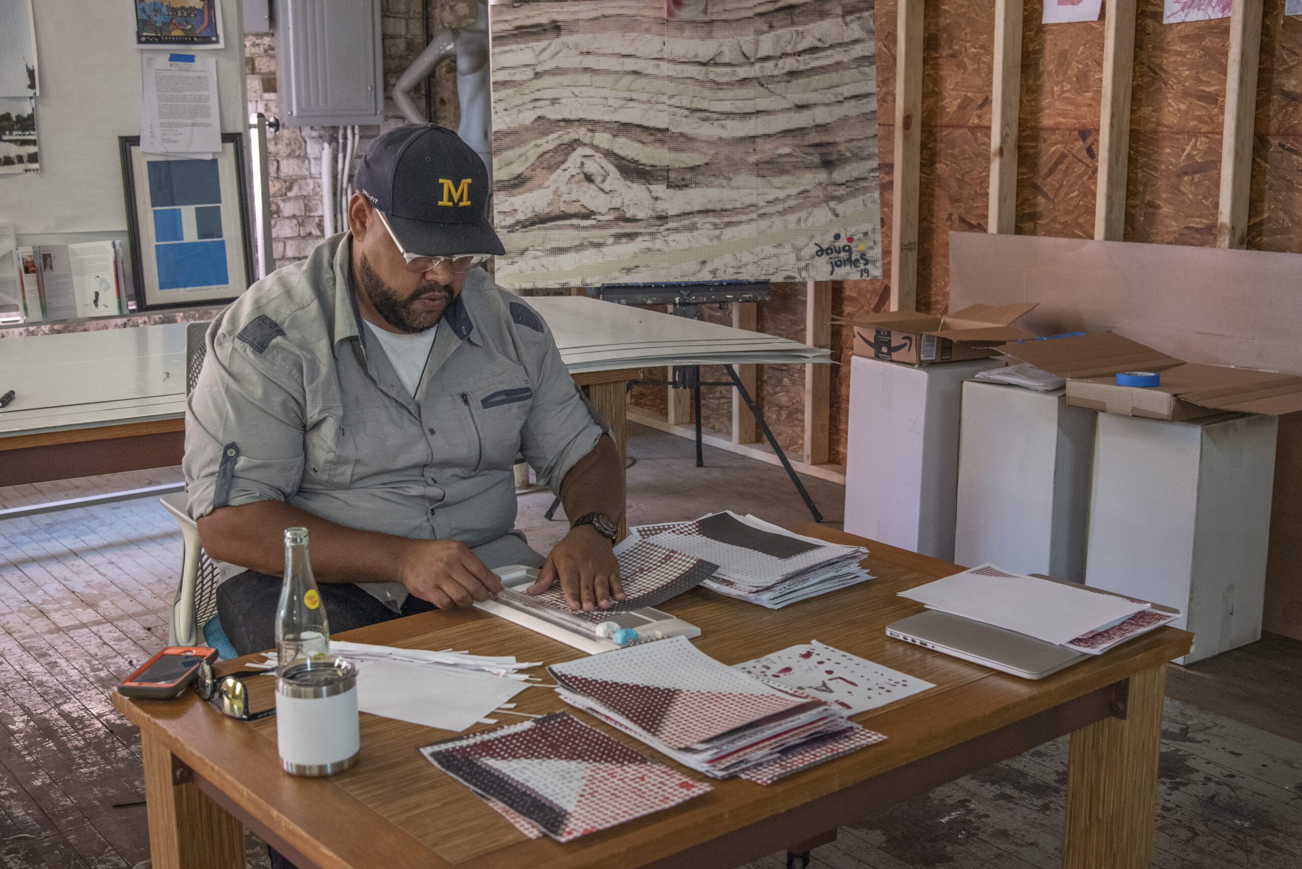 Doug Jones working at his studio in Detroit