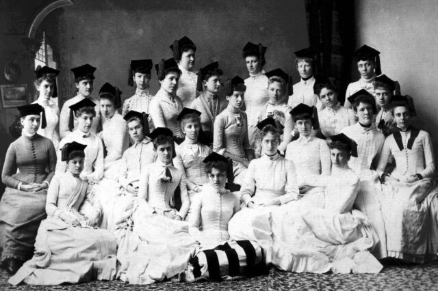Photo of early female students at U-M.
