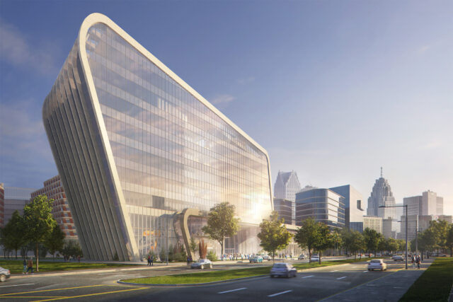 Artist's rendering of the Detroit Center for Innovation.