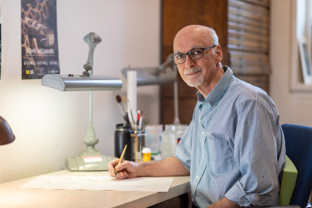 Photo of John Megahan, senior biological illustrator for U-M's Museum of Zoology.