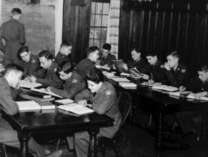 U-M students —members of the Army Specialized Training Program —were among thousands who received the trial flu vaccine in 1943. Image: Bentley Historical Library.