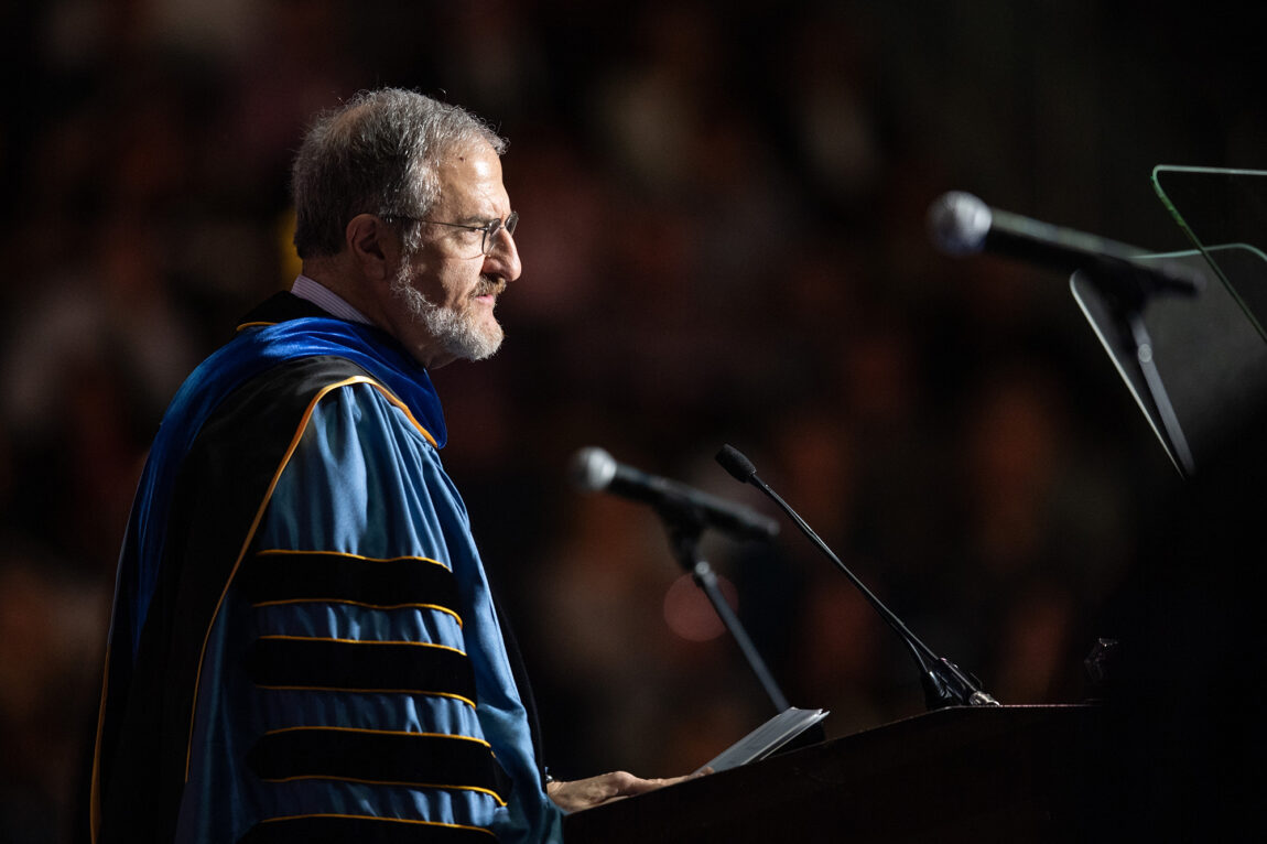 President Mark Schlissel speaks to the 2019 Winter Commencement