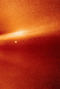 An image taken from Parker Solar Probe’s WISPR (Wide-field Imager for Solar Probe) instrument shows a coronal streamer structure. Image credit: NASA