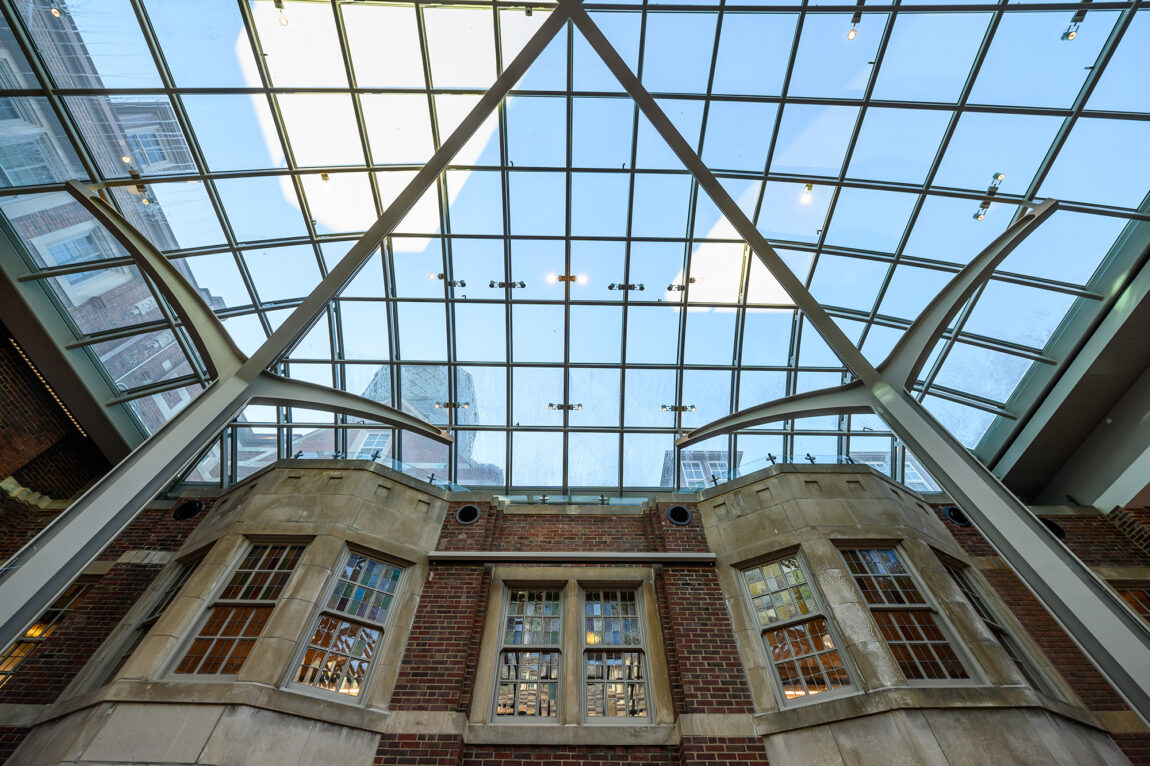 Photo of the newly enclosed Michigan Union Courtyard