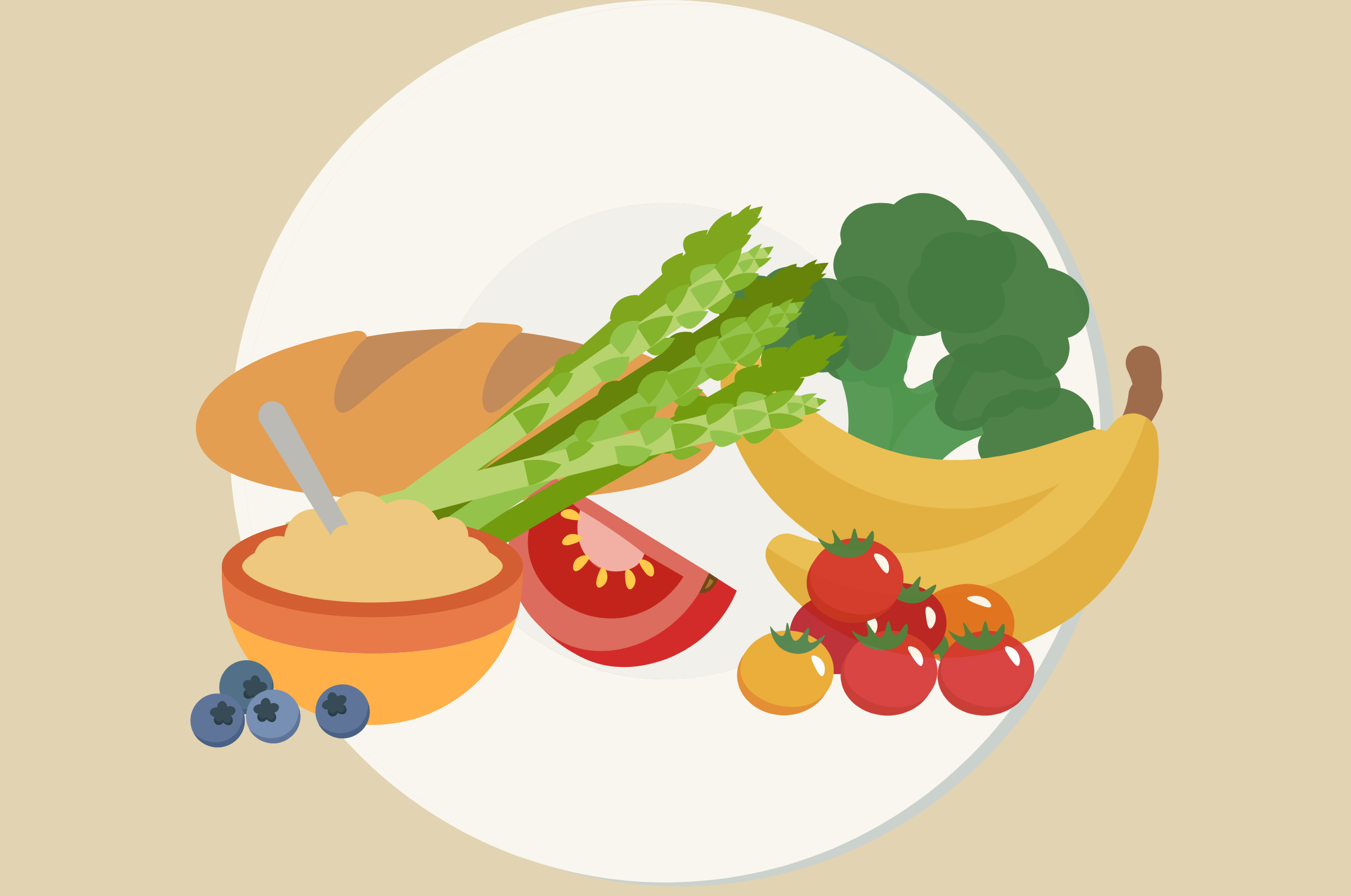 Concept illustration of food. Illustration credit: Yarin Fan