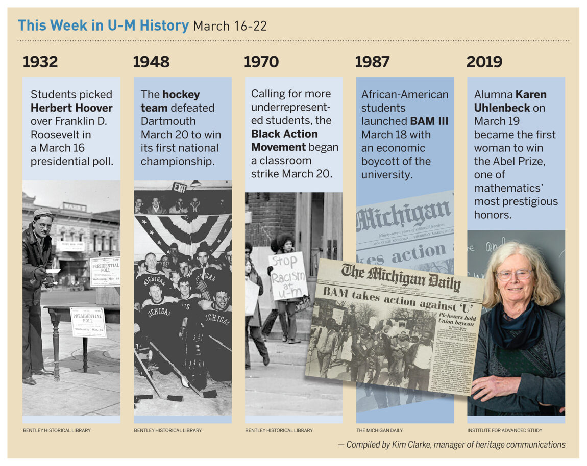 Historical events on the U-M campus during the week of March 16-22.