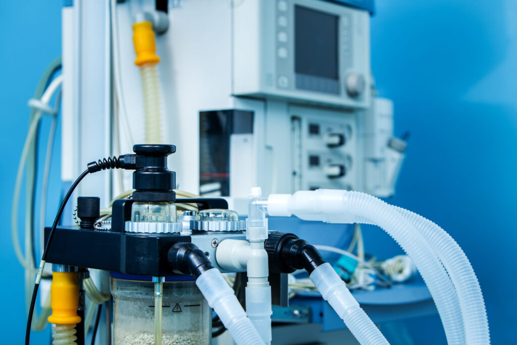 ICU anaesthesia ventilator workstation in the emergency room. Image credit: iStock