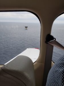 View of platform from a plane. Image credit: Mackenzie Smith at SciAv
