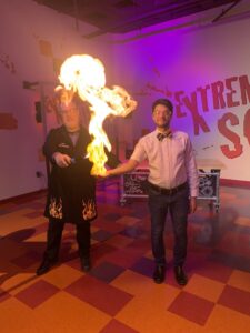 Kevin Fu with fire