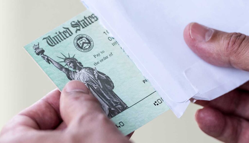 A U.S. government check. Image credit: iStock
