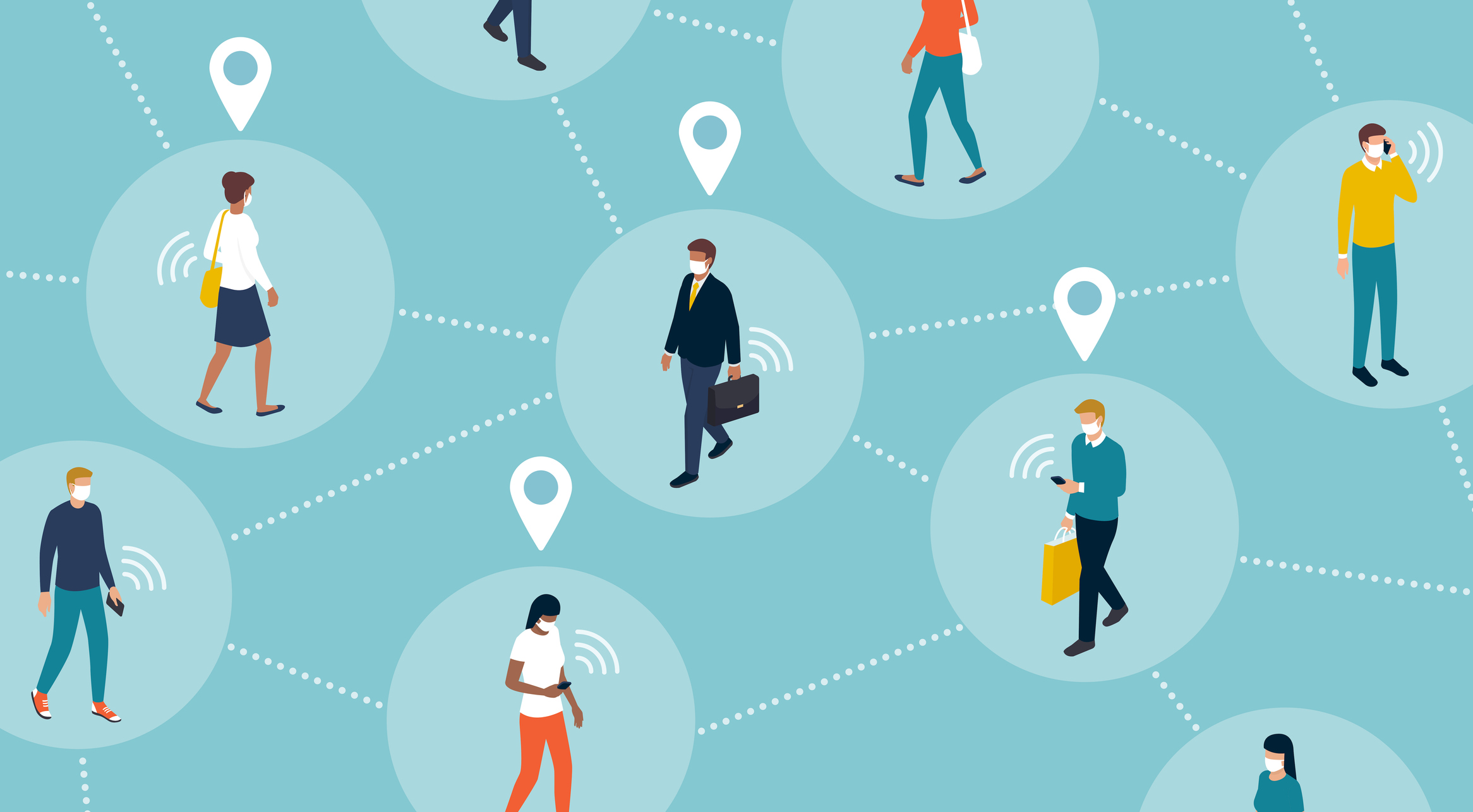 Tracking people's location and coronavirus. Image credit: iStock