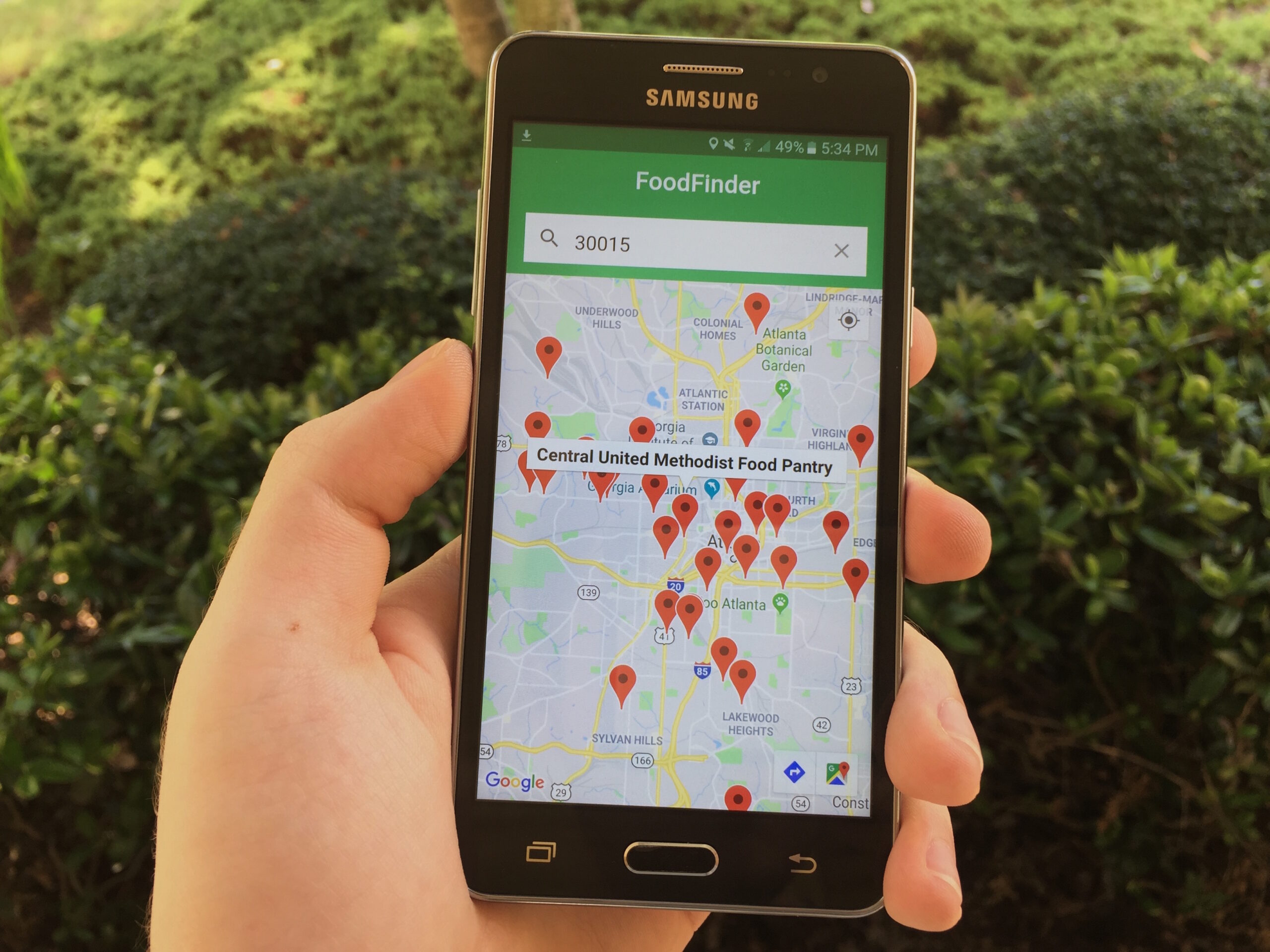 The FoodFinder app.