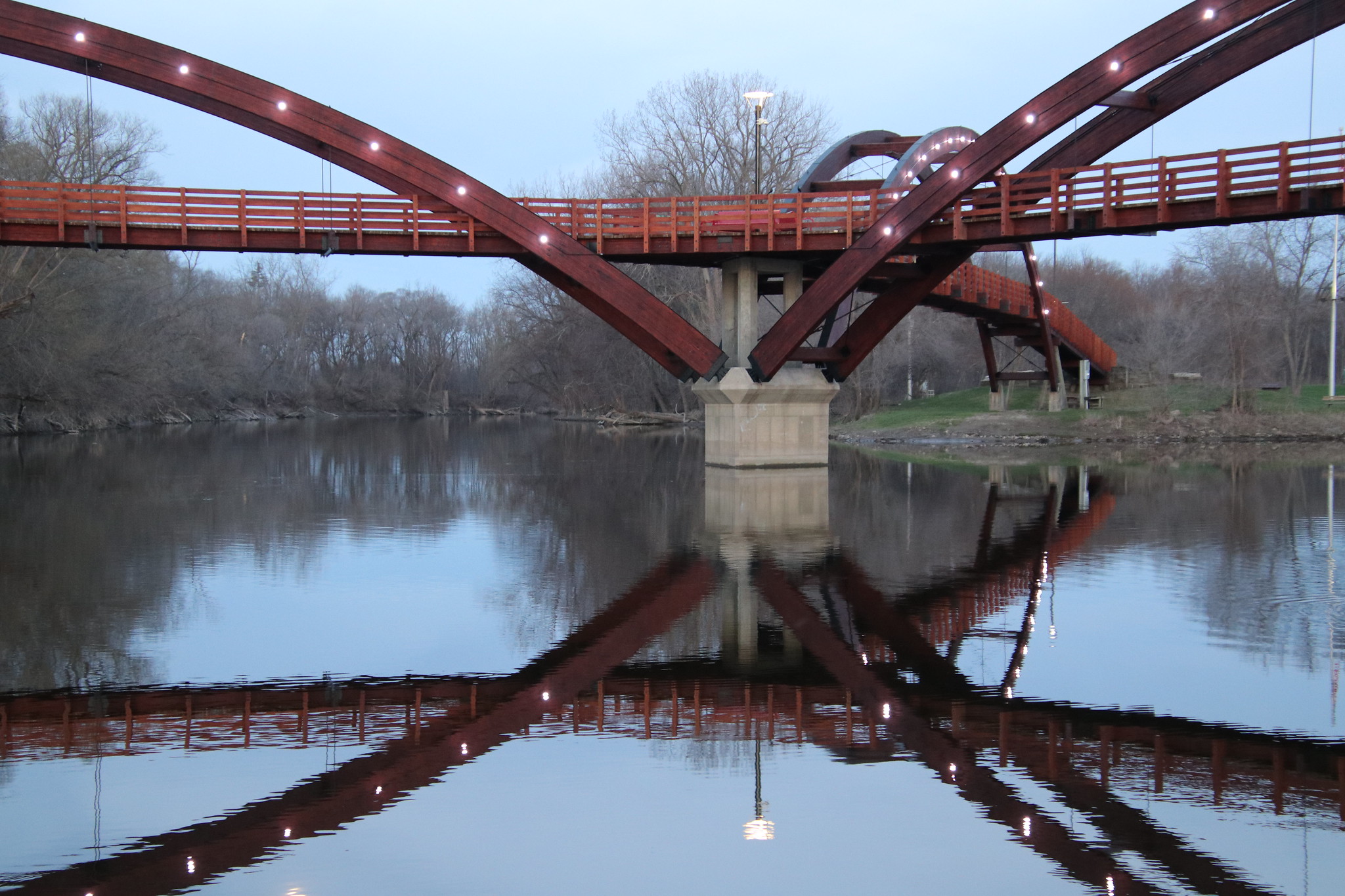 Early Morning at The Tridge - Midland, Michigan. Image credit: Corey Seeman