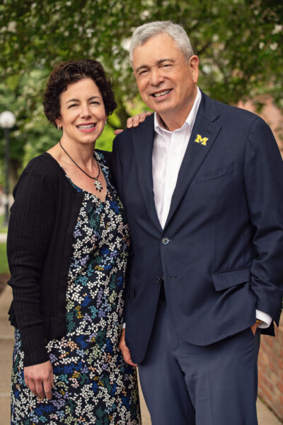 Regent Ron Weiser is shown with his daughter, Elizabeth Weiser Caswell. Ron Weiser and his wife, Eileen, have committed $30 million to the University of Michigan for diabetes research and the development of life-changing diabetes therapies at Michigan Medicine. (Courtesy photo)