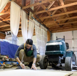 Ward in his studio