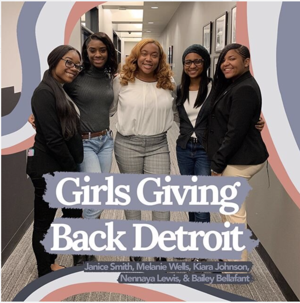 Girls Giving Back Detroit: Janice Smith, Melanie Wells, Kiara Johnson, Nennaya Lewis, & Bailey Bellafant.