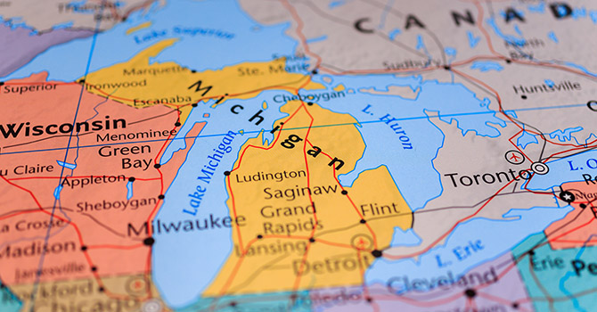 Map of Michigan.