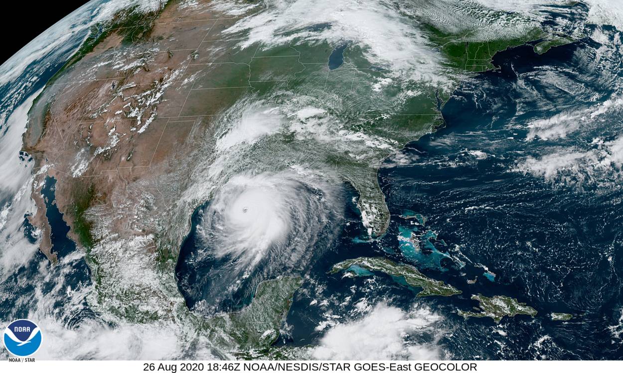 Satellite image of Hurricane Laura. Image courtesy: NOAA