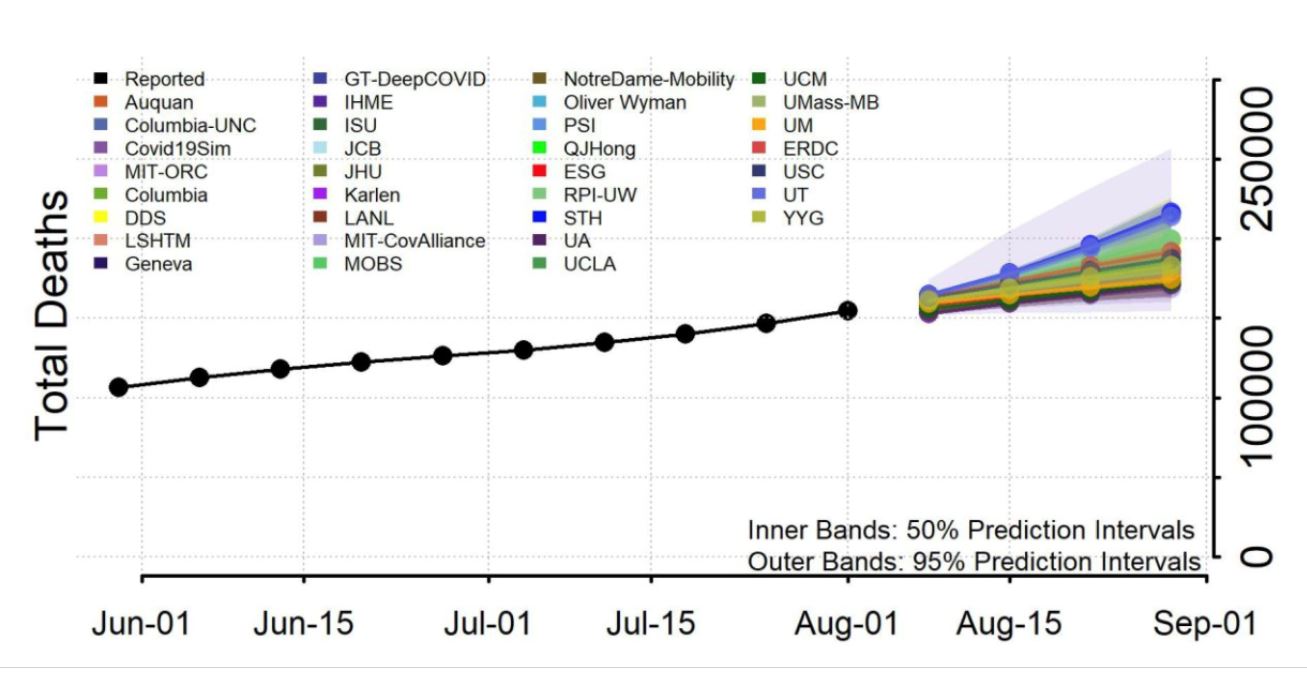 Corsetti and Schwarz developed the UM model that joins the ensemble collected by the COVID-19 Forecast Hub.