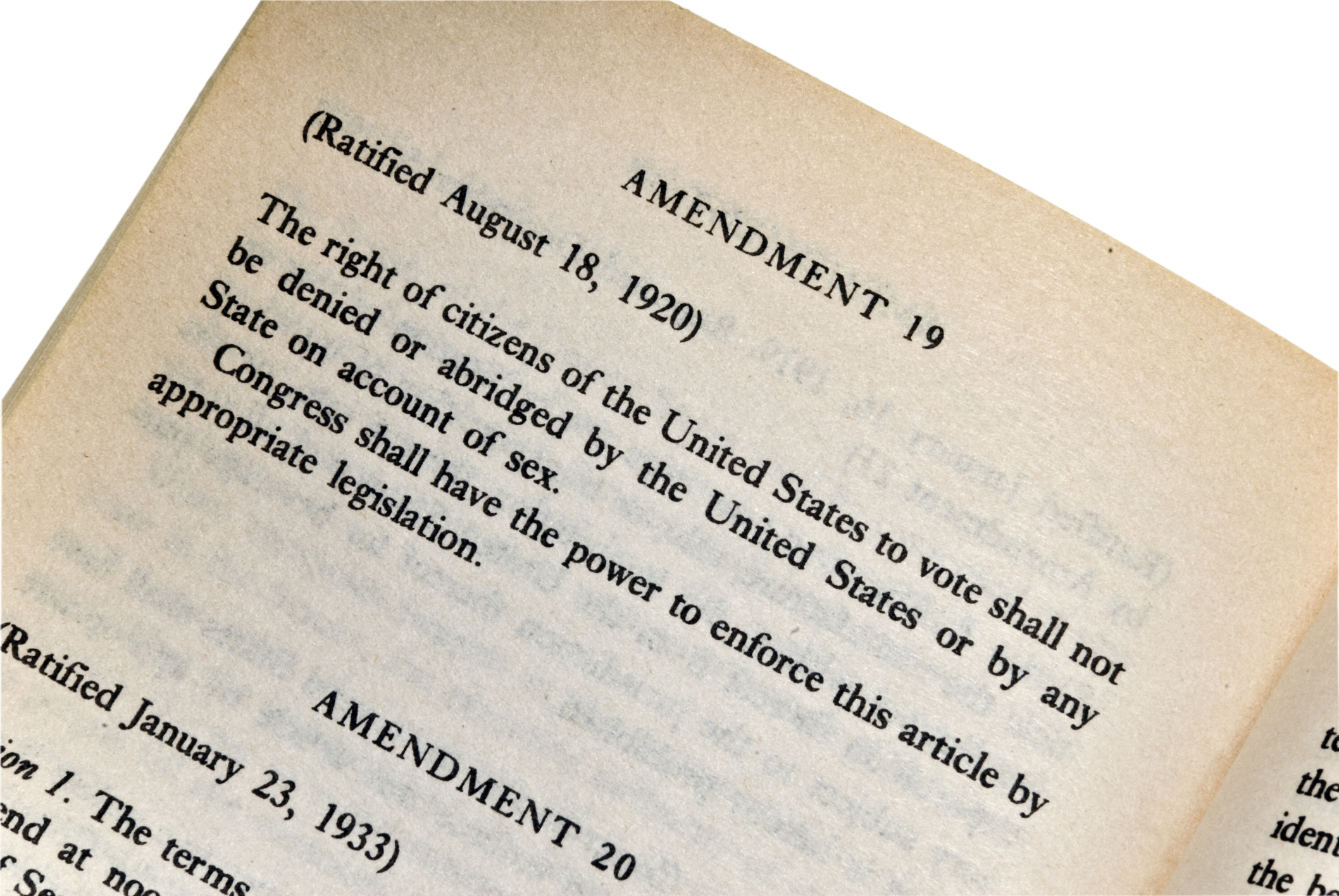 19th Amendment. Image credit: iStock