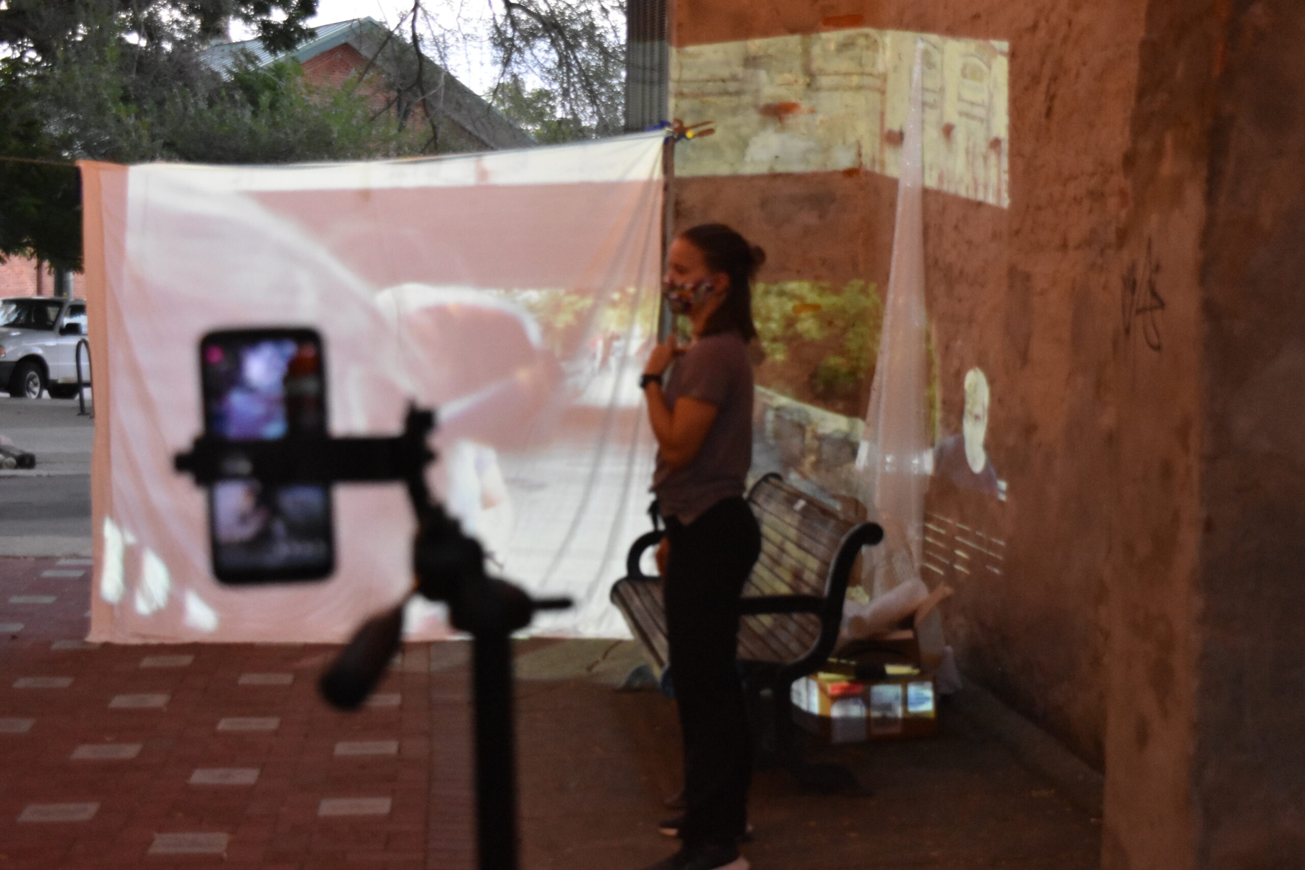 In “Staging Place”, students utilize live-feed, pop-up performances, using the digital sphere to visualize space and build connections between artists and audiences.