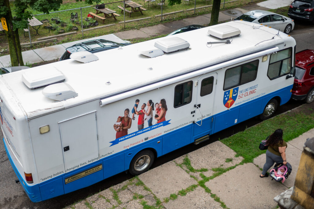The mobile clinic, a "lifeline" for patients during the pandemic. Image credit: Eric Bronson, Michigan Photography