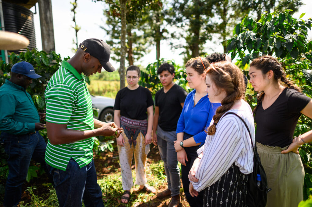 U-M Engineering students visit DeMan Coffee plantation in Nkubu, Kenya. Image credit: Austin Thomason, Michigan Photography