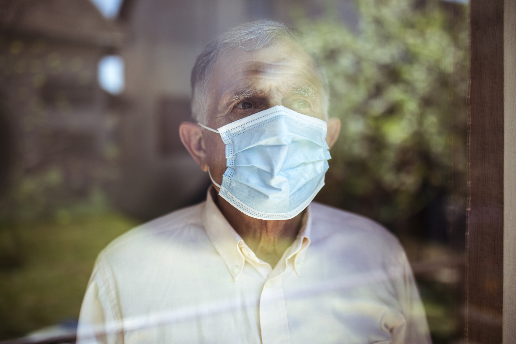 Senior man stays home because of COVID. Image credit: iStock