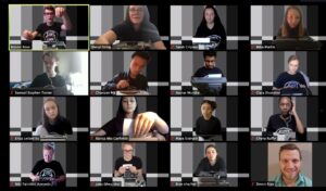 Students from the University of Michigan and Wayne State University on a zoom call together.