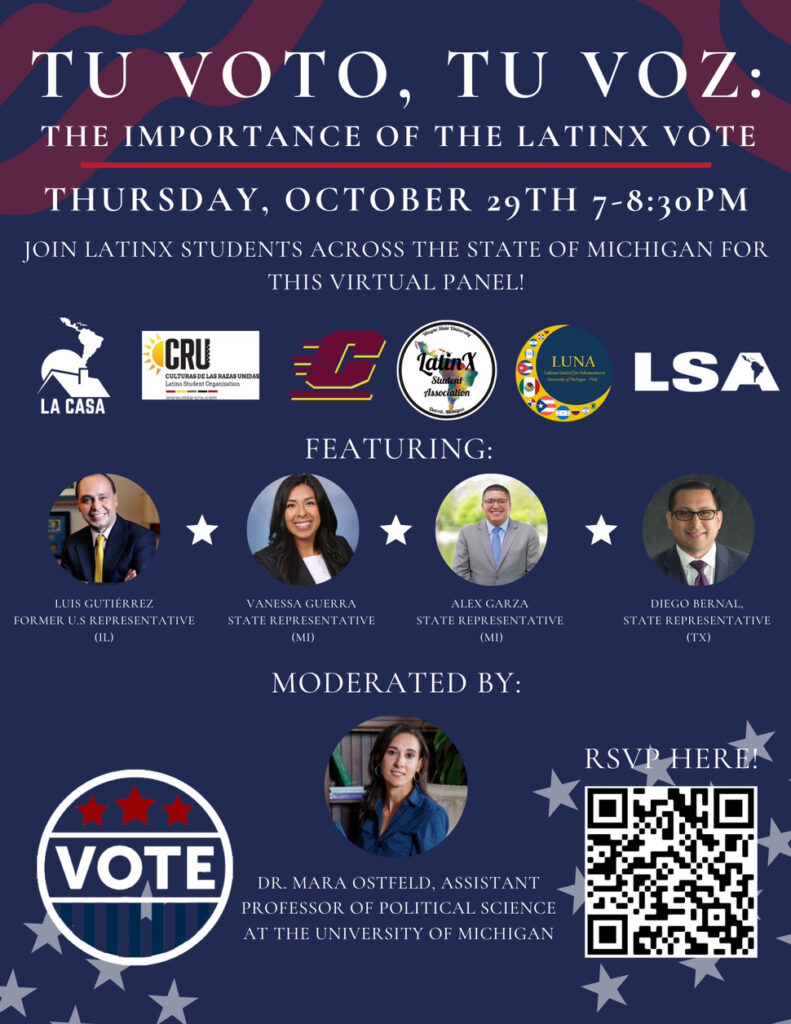 Virtual panel: The importance of the Latinx vote event flyer