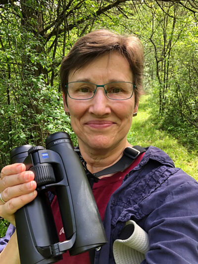 Susan Rosegrant, lecturer IV in the Residential College, is an avid birder who has spotted more than 400 North American birds. (Photo courtesy of Susan Rosegrant)