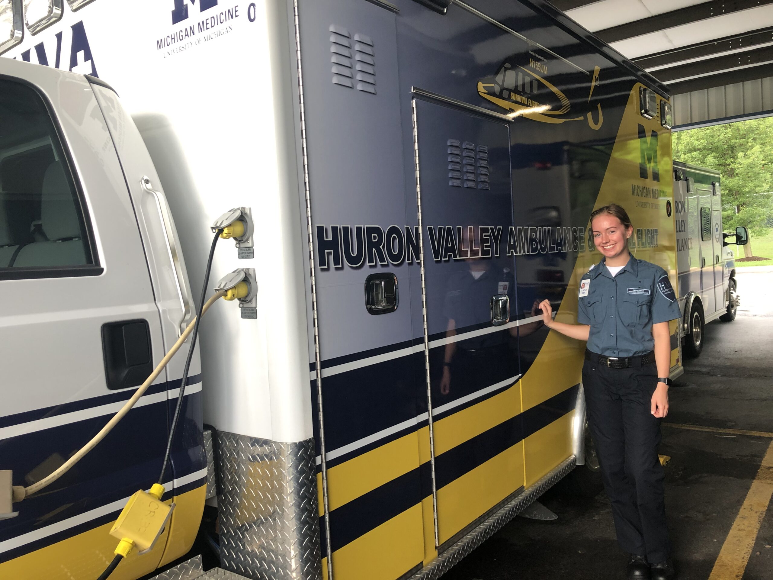Anna Loughman, a neuroscience major at the University of Michigan, works part time as an EMT. Image credit: Anna Loughman