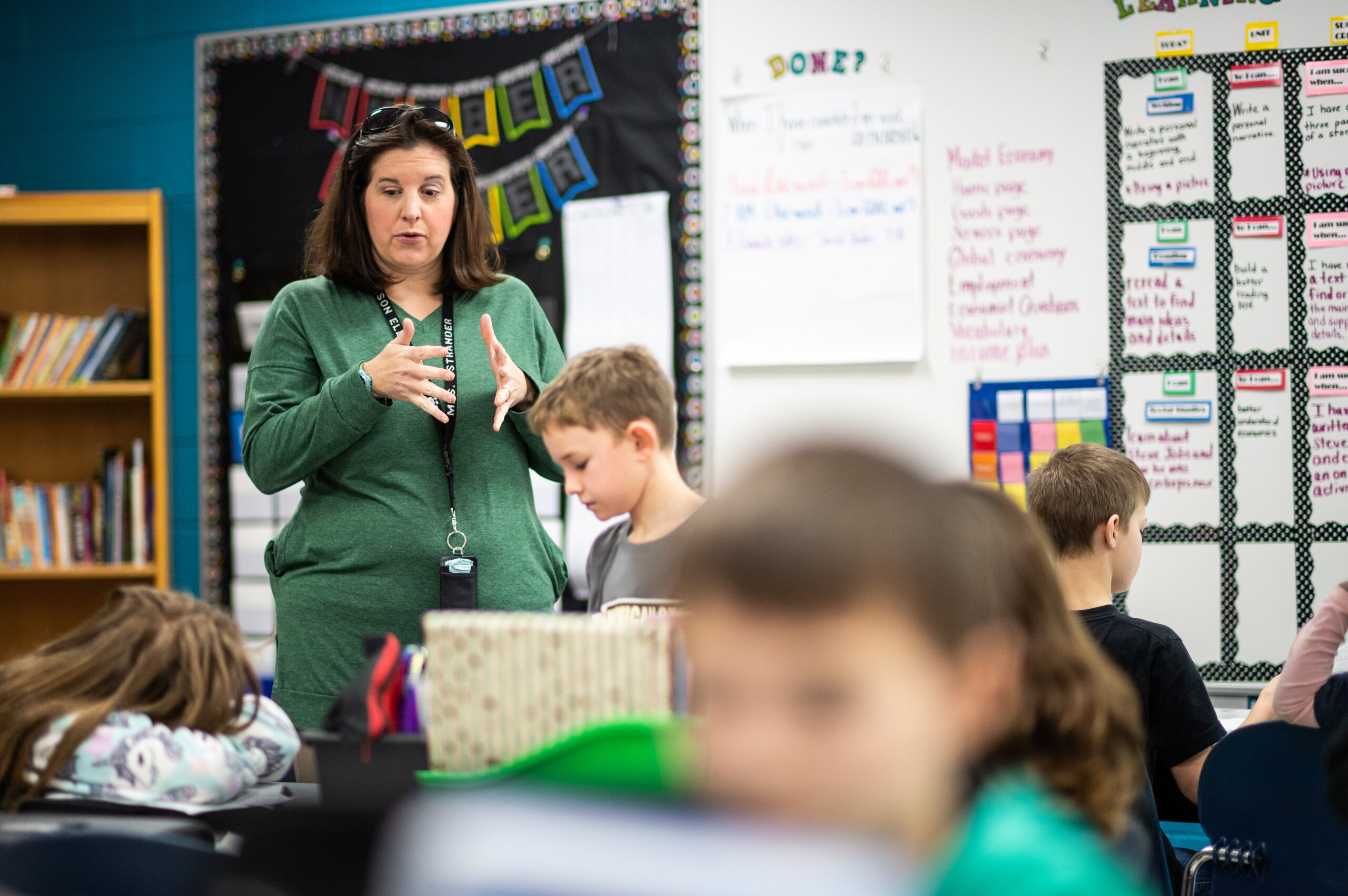 Christina Ostrander, a teacher at Mason Elementary School, said the program integrated seamlessly into what they were already doing in the classroom. She participated in the pilot last winter and the program has operated virtually since spring. Image credit: Eric Bronson / Michigan Photography
