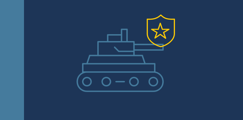 tank and police badge graphic.