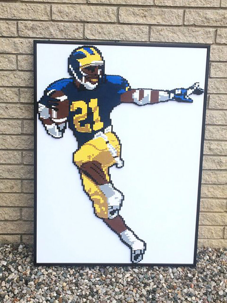 A LEGO mosaic of Desmond Howard. (Photos by Adam Mael)