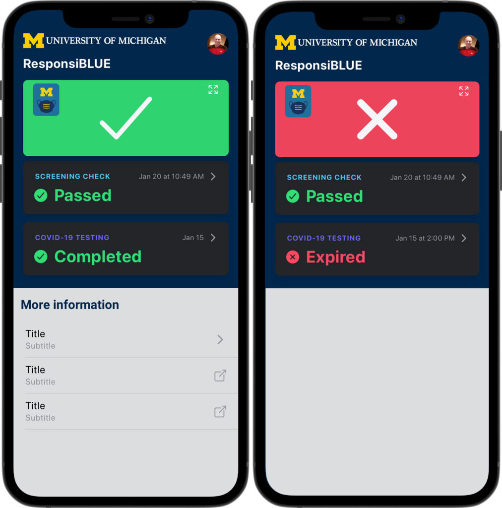 These examples show how results are presented in the updated ResponsiBLUE app.